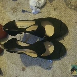 Lk Bennett black suede pumps